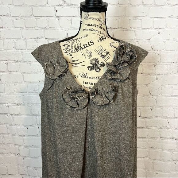 Robert Rodriguez Dress Brown Sleeveless V Neck Floral Details A-Line Pockets 8 - Picture 2 of 11